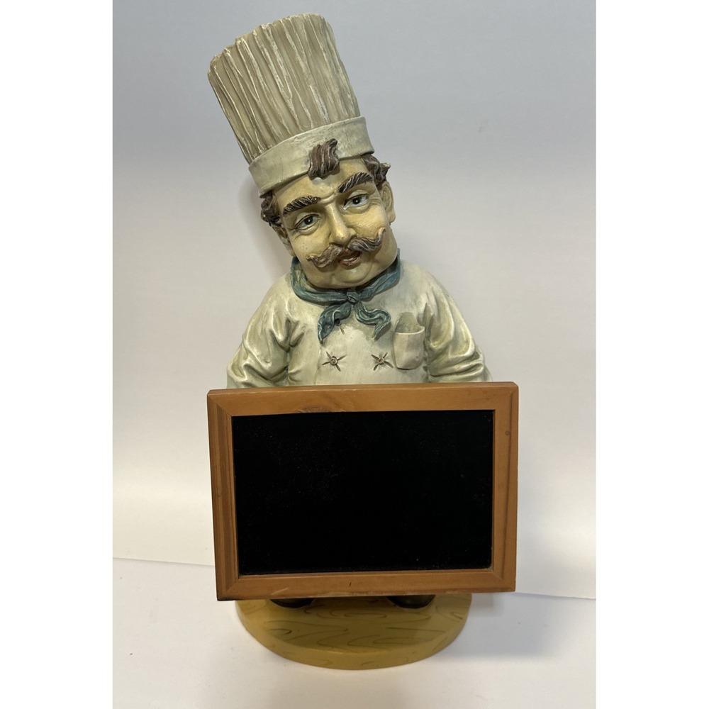French / Italian Chef With Chalk Board ~ 16 Inches Tall - Picture 3 of 7